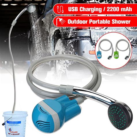 Portable outdoor shower USB Shower camping car Water Pump Rechargeable ...