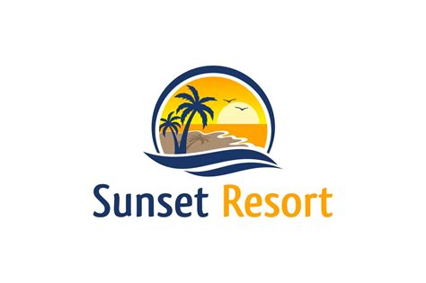 Sunset Resort Logo Template | Branding & Logo Templates ~ Creative Market