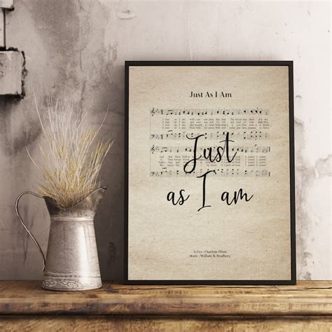 Just as I Am Vintage Hymn Wall Art Print Biblical Sheet Music - Etsy