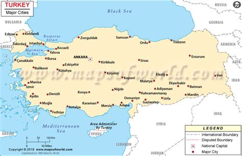 Cities in Turkey, Map of Turkey Cities