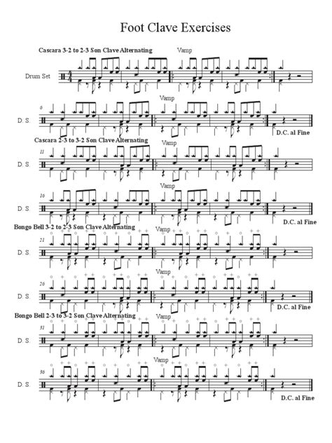 Foot Clave Exercises | PDF | Rhythm And Meter | Latin American Music