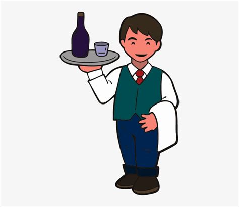 Waiters Clipart Imgs For Gt W - Serve Food And Beverage - 410x630 PNG ...