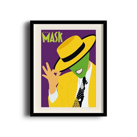 The Mask Minimalist Print Poster the Mask Digital Art Poster - Etsy UK