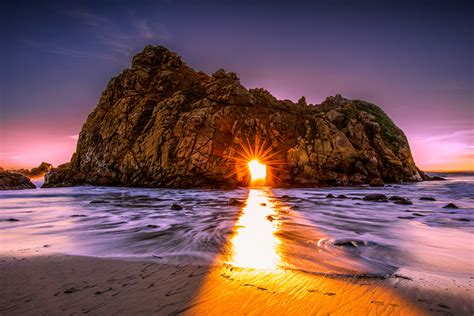 Fondos de Pantalla EE.UU. Costa Amaneceres y atardeceres Pfeiffer Beach ...