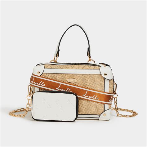 Luella Raffia Box Crossbody Bag