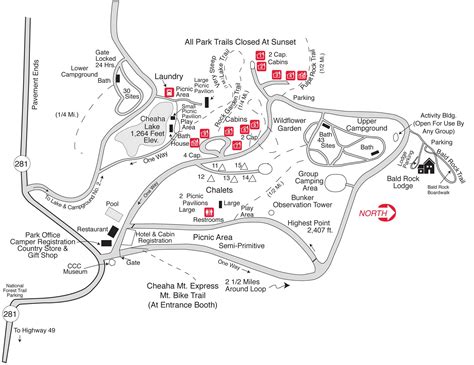 Cheaha Map | Park trails, Lake garden, Map