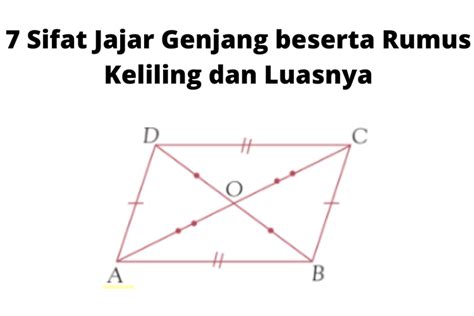 Foto : 7 Sifat Jajar Genjang beserta Rumus Keliling dan Luasnya