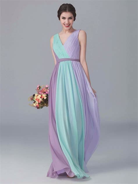 Sky and Lavender Bridesmaid Dress | Pastel color dress, Designer ...