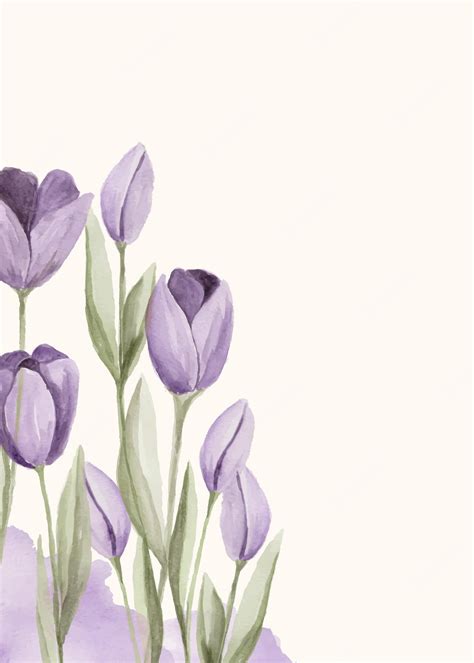 Premium Vector | Hand painted of tulip watercolor as background