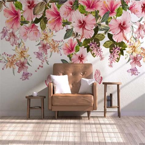 Mesmerizing Floral Wallpaper Design for Living Room