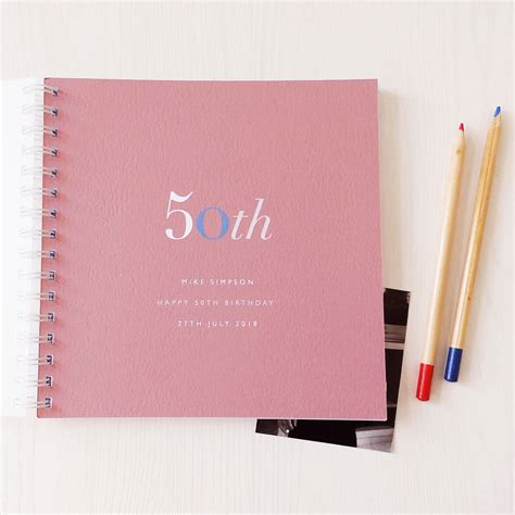 personalised 50th birthday memory book or album by designed ...