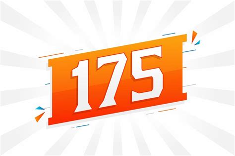 175 number vector font alphabet. Number 175 with decorative element ...