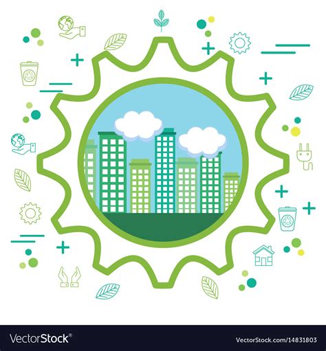 Eco friendly city design Royalty Free Vector Image