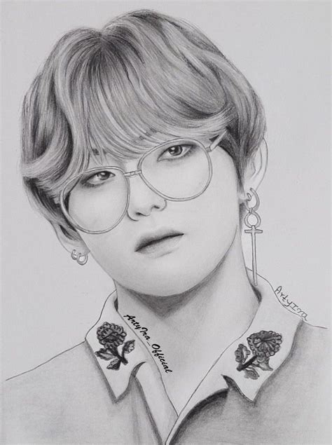 How To Draw BTS V (kim taehyung) | Sketches, Bts drawings, Nature art ...