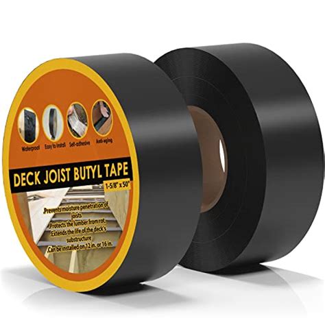 Deck Joist Tape for Decking 1-5/8" x 50', 2 Rolls Waterproof and Anti ...