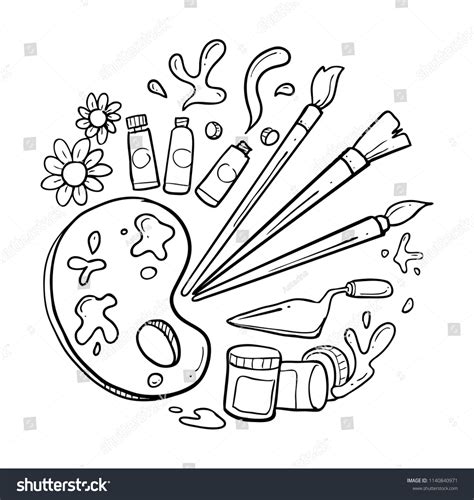 Painting Tool Drawing Stock Vector (Royalty Free) 1140840971 | Shutterstock