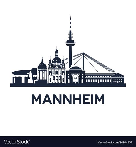 Skyline emblem of mannheim city Royalty Free Vector Image