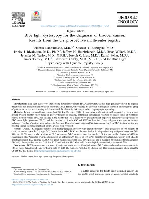 (PDF) Blue light cystoscopy for the diagnosis of bladder cancer ...