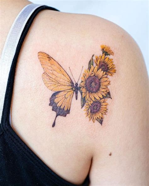 Pin by Brooke Skidmore-Wood on Tattoo's | Butterfly tattoo, Sunflower ...