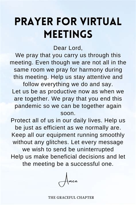 10 Short Prayers For Meetings And Gatherings - The Graceful Chapter