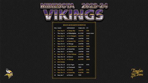 2023-2024 Minnesota Vikings Wallpaper Schedule