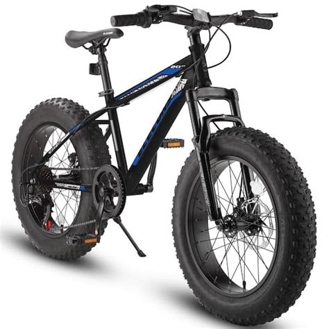 20 in. Fat Tire Bike Adult/Youth Full Shimano 7-Speed Mountain Bike in ...