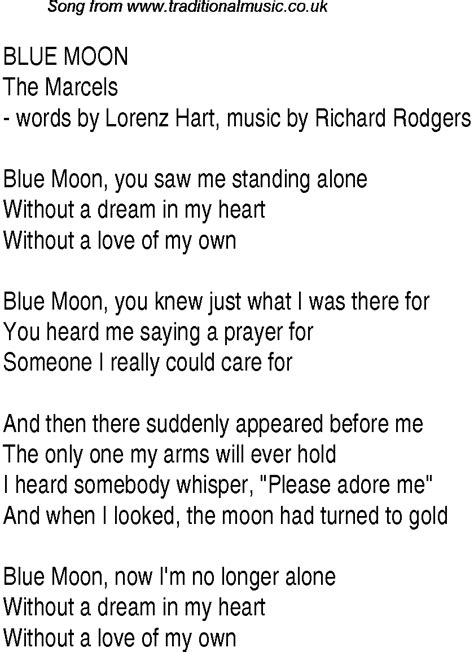 [Download 20+] Blue Moon Song Lyrics Marcels