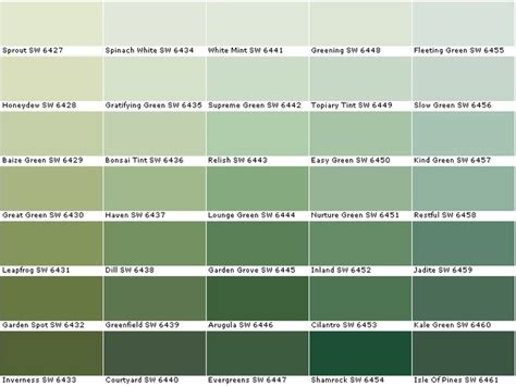 Green! So many to choose from! Which is your favorite? | Paint colors ...