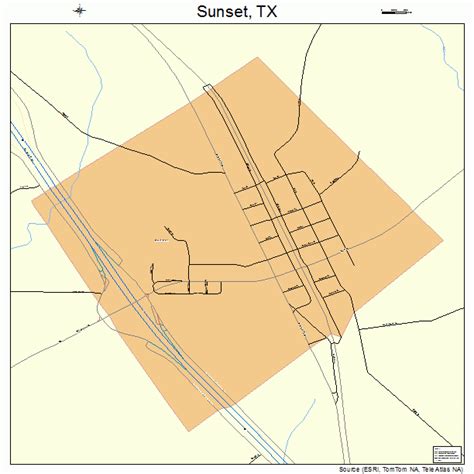 Sunset Texas Street Map 4871264