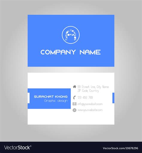 Blue business card Royalty Free Vector Image - VectorStock