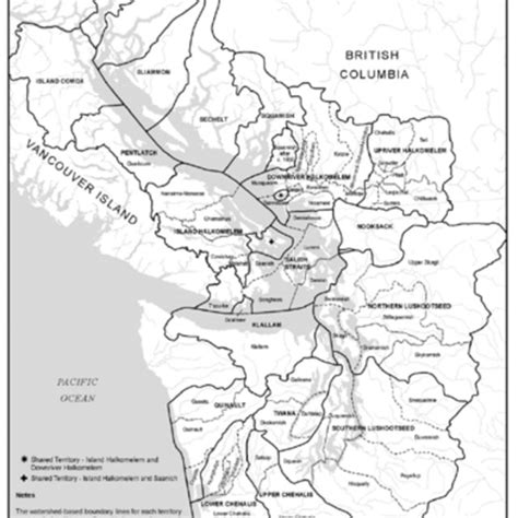 Coast Salish territories drawn by Hillary Rudd, 2004 (Thom, 2005, p. 61 ...