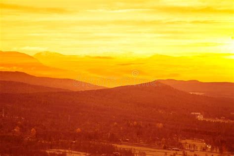 Beautiful, Colorful Autumn Sunrise Over the Mountains in Norway. Stock ...