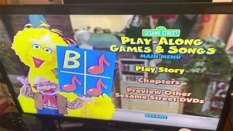 Sesame Street Play Along Games And Songs 2005 DVD Menu Walkthrough ...