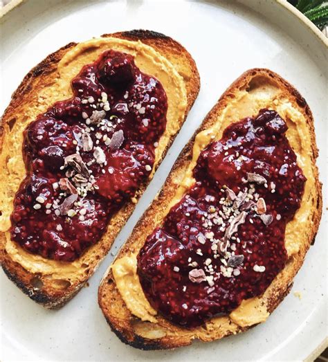 Peanut Butter and Berry Chia Jam Toast Recipe | The Feedfeed