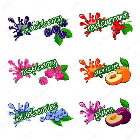 Fruit labels — Stock Vector © Loca #38873007