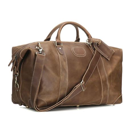 Cool Leather Mens Large Weekender Bag Vintage Travel Bag Duffle Bags ...