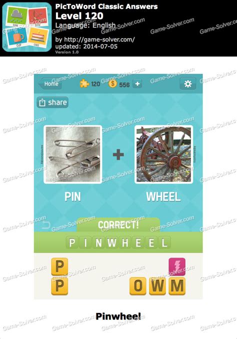 PicToWord Classic Level 120 - Game Solver