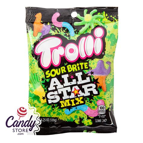 Trolli Sour Brite All Star Mix 4.25oz Peg Bag - 12ct