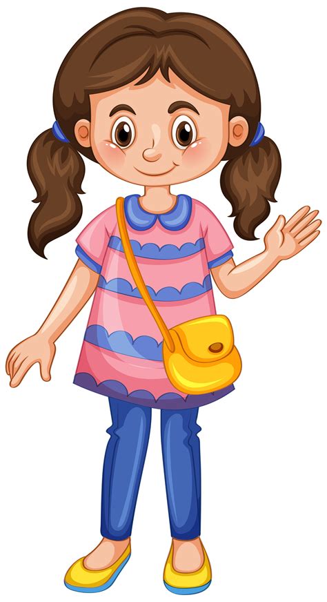 Little girl waving hand 549886 Vector Art at Vecteezy