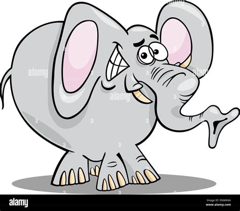 Cartoon illustration of Funny African Elephant Wild Animal Stock Vector ...