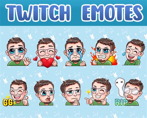 Drawing & Illustration Gaming Emotes Pack Cute Emojis Custom Twitch ...