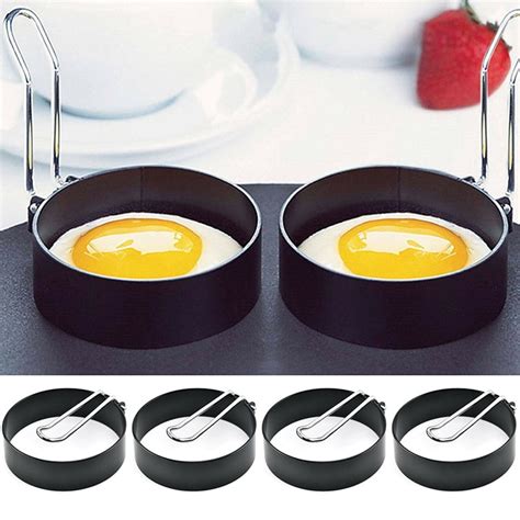 4pcs Round Egg Frying Mold Non Stick Egg Shaper Pancake Cooking Ring ...