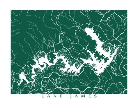 Lake James NC Map Print North Carolina Poster | Etsy