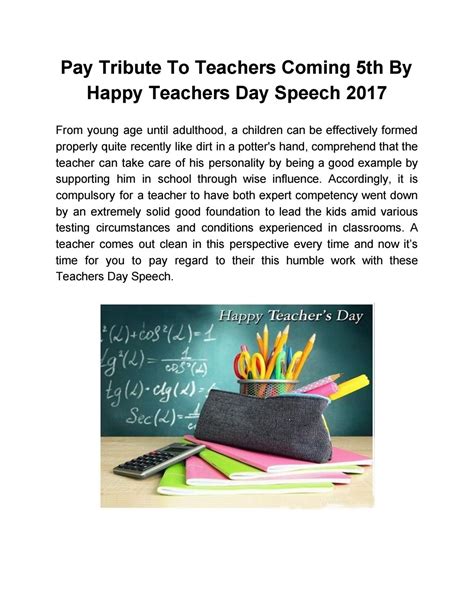 Pay Tribute To Teachers Coming 5th By Happy Teachers Day Speech 2017 by ...