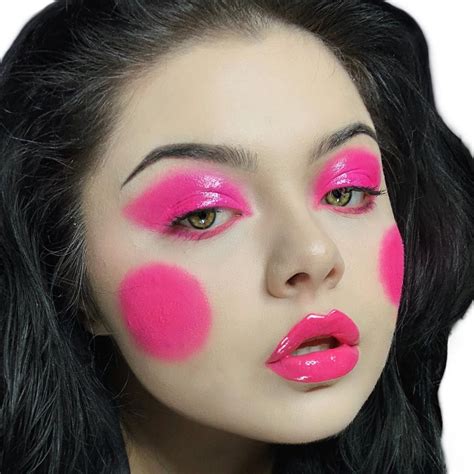 tagged: neon pink makeup, glossy makeup, neon pink, pink aesthetic ...