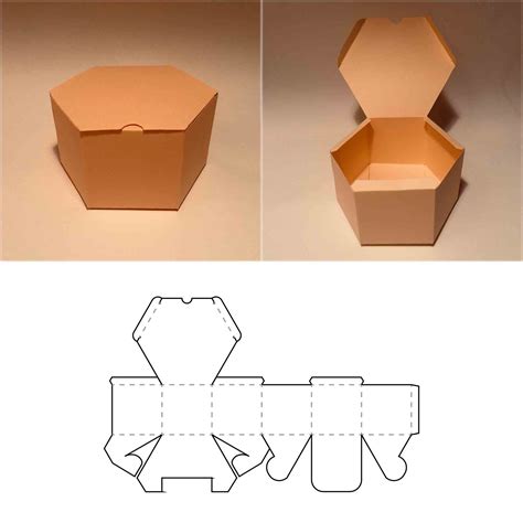 Hexagonal box template hexagon box template hexagonal gift box hexagon ...