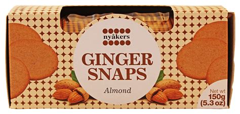 NYAKERS GINGER SNAPS ALMOND : Forestway Fresh Online Store