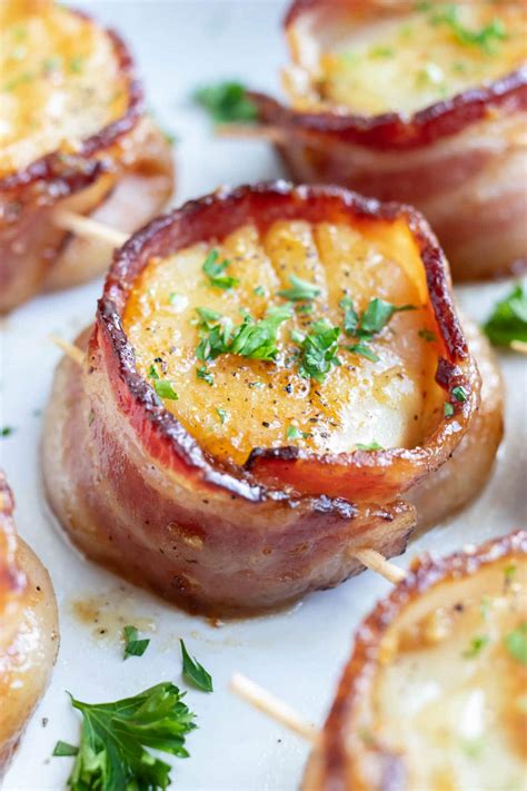 Broiled Sea Scallops Wrapped In Bacon Recipe | Besto Blog