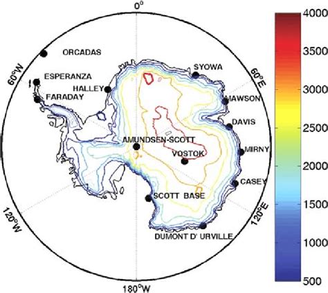 Location map of the Antarctic stations used in this study and the ...