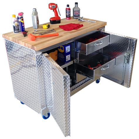 Garage & Shop Rolling Workbench Storage Cabinet - 4 Ft, (48"L x 39"H x ...